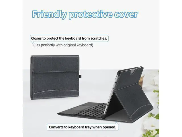 Alt view image 5 of 5 - SSS·GRGB Case fit 13 Inch Microsoft Surface Pro 11/10/9/8, Multiple Angle Viewing Portfolio Business Cover with Stylus Holder & Pocket, Compatible with Type Cover Keyboard & Dock,Black