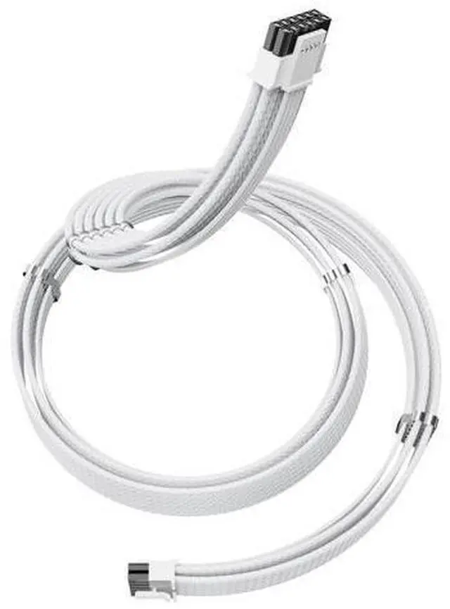 Main image of SIRLYR 12V-2×6 PCIE 5.1 GPU Cable, 16 Pin 12VHPWR PSU Cable for ATX 3.1/3.0 Power Supply,600W Output for RTX 40/50 Series PC Setup 70cm White Nylon Braided with Alloy Wire Combs