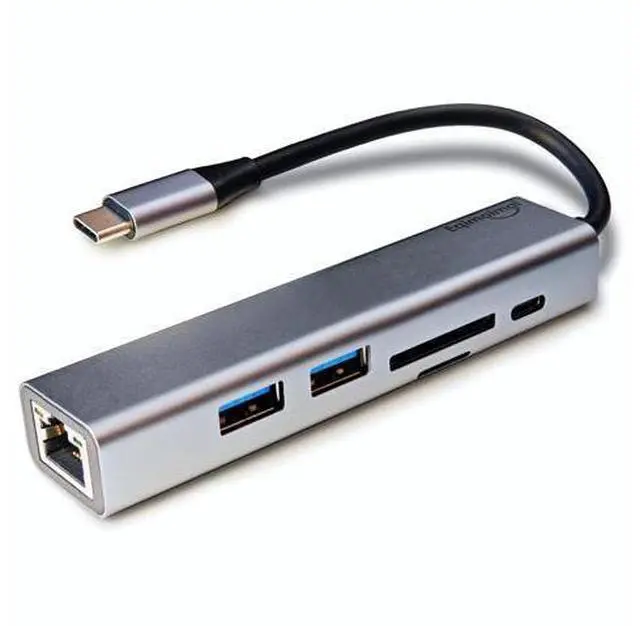 Main image of USB-C Ethernet Adapter with 100W Charging Port & Multiport Hub - Gigabit Ethernet Adapter, 5GB USB 3.0, SD/FT for Laptops, MacBooks, Chromebooks & More