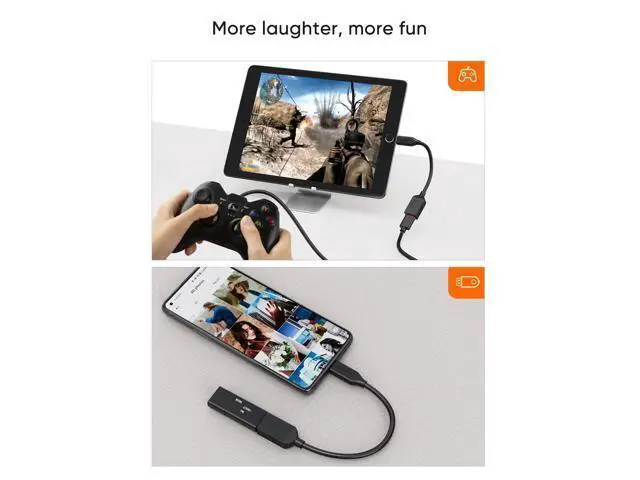 Alt view image 5 of 5 - CableCreation 2-Pack USB Female to USB C Adapter 0.5FT/0.15m, Braided USB C to USB A Female Adapter OTG 5Gbps Data, USB A to C Cable for MacBook Pro Air, Galaxy S22, S22 Ultra, S20 etc, Black