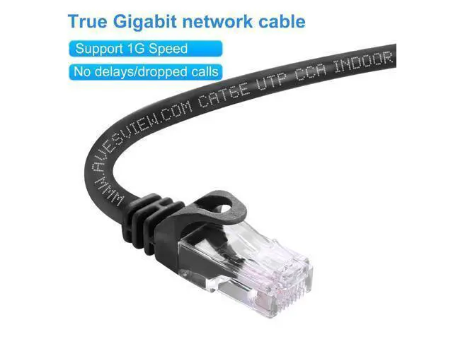 Alt view image 5 of 5 - AvesView CAT 6 Ethernet Cable 100 FT, Indoor High-Speed 10Gbps Snagless Long CAT6 100ft Ethernet Cable for Internet, Router, Modem, Computer, PlayStation, Xbox, POE Camera, Printer (Black, 100 Feet)