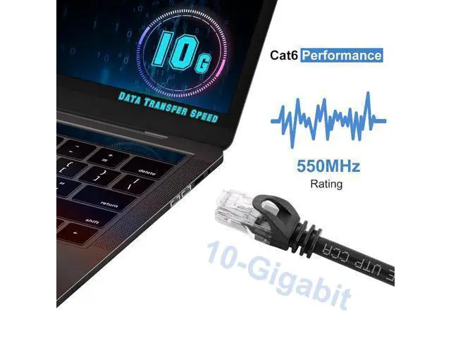Alt view image 4 of 5 - AvesView CAT 6 Ethernet Cable 100 FT, Indoor High-Speed 10Gbps Snagless Long CAT6 100ft Ethernet Cable for Internet, Router, Modem, Computer, PlayStation, Xbox, POE Camera, Printer (Black, 100 Feet)