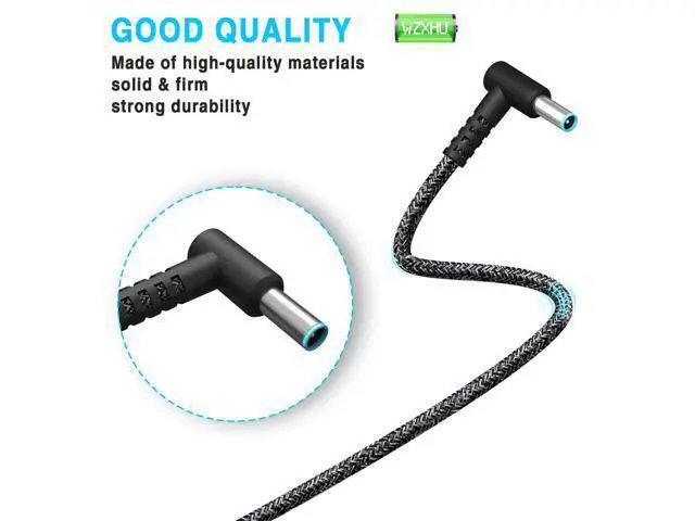 Alt view image 5 of 5 - WZXHU New Slim 65W Laptop Charger Compatible with HP Probook 450 650 640 G5 G4 G6 G7, EliteBook 840 850 G3 G4 G5 G8 G9, Pavilion Envy Spectre x360, Notebook 15 Blue Tip Power Cord AC Adapter