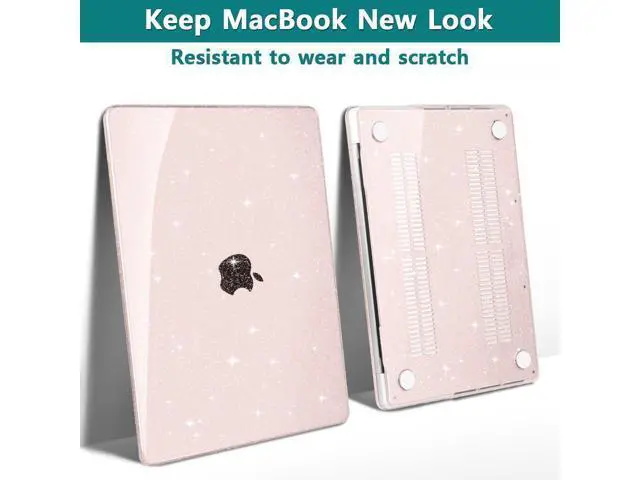 Alt view image 4 of 5 - Teryeefi for MacBook Pro 13 inch Case M2 M1 2022 2020 206-2019 Release Model A2338 A2289 A2251 A2189 A1989 A1706,Hard Shell Case + Keyboard Cover for 13 inch MacBook Pro Touch Bar, Glitter Cherry Pink