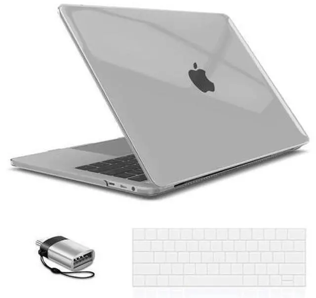 Main image of IBENZER Compatible with MacBook Pro 15 Inch Case 2019 2018 2017 2016 A1990 A1707, Hard Shell Case with Keyboard Cover & Type C Adapter for Mac Pro 15 Touch Bar, Crystal Clear, T15CYCL+1TC A