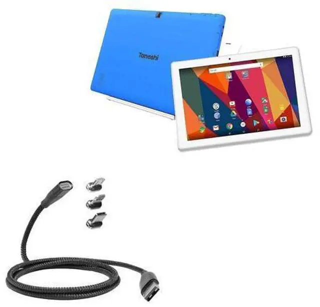Main image of BoxWave Cable Compatible with Tanoshi 2-in-1 Kids Computer - MagnetoSnap PD AllCharge Cable (100W), Magnet Charging Braided USB Type-C Micro - Jet Black
