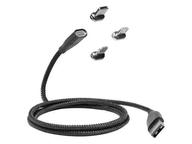 Alt view image 2 of 5 - BoxWave Cable Compatible with Tanoshi 2-in-1 Kids Computer - MagnetoSnap PD AllCharge Cable (100W), Magnet Charging Braided USB Type-C Micro - Jet Black