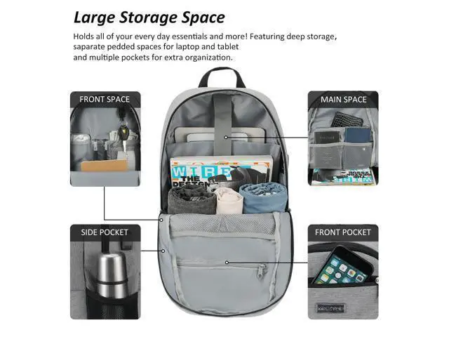 Alt view image 2 of 5 - MAXTOP Travel Laptop Backpack Business Backpacks with USB Charging Port Water Resistant School College Bookbag