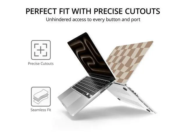 Alt view image 3 of 5 - Anban Compatible with MacBook Pro 14 inch Case 2025-2021 M5 M4 M3 M2 M1 A3434 A3112 A3185 A3401 A2918 A2992 A2779 A2442, Plastic Hard Shell Case+Keyboard Cover+Screen Protector, Brown Checkered