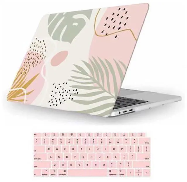 Main image of Fancity Compatible with MacBook Air 13 Inch Case 2021 2020 2019 2018 Release with Touch ID, A2337 M1 Chip / A2179 / A1932 Air 13 Hard Plastic Shell Protective Case with Keyboard Cover, Flow Leaf