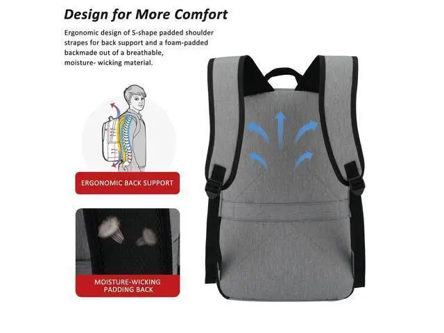 Alt view image 3 of 5 - MAXTOP Travel Laptop Backpack Business Backpacks with USB Charging Port Water Resistant School College Bookbag