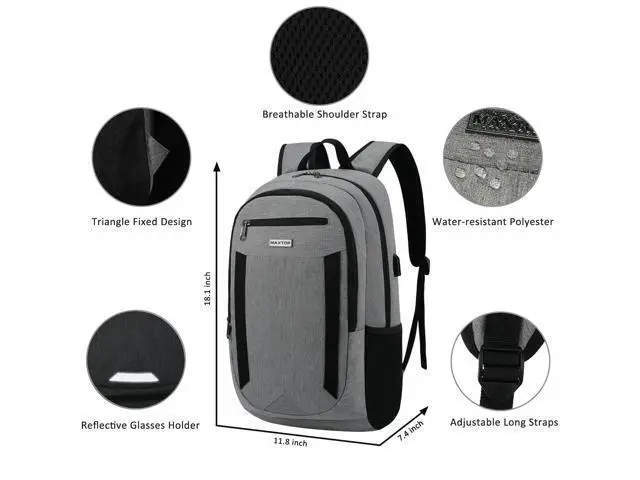Alt view image 5 of 5 - MAXTOP Travel Laptop Backpack Business Backpacks with USB Charging Port Water Resistant School College Bookbag