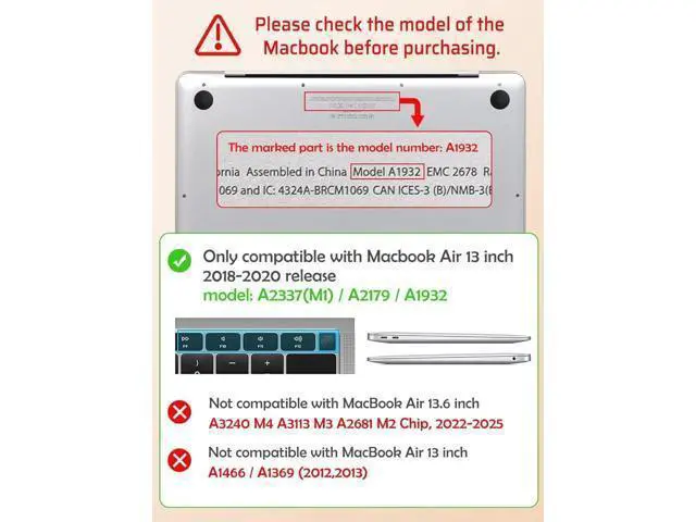 Alt view image 2 of 5 - Fancity Compatible with MacBook Air 13 Inch Case 2021 2020 2019 2018 Release with Touch ID, A2337 M1 Chip / A2179 / A1932 Air 13 Hard Plastic Shell Protective Case with Keyboard Cover, Flow Leaf