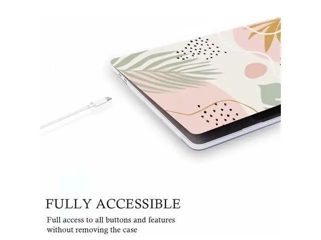 Alt view image 5 of 5 - Fancity Compatible with MacBook Air 13 Inch Case 2021 2020 2019 2018 Release with Touch ID, A2337 M1 Chip / A2179 / A1932 Air 13 Hard Plastic Shell Protective Case with Keyboard Cover, Flow Leaf