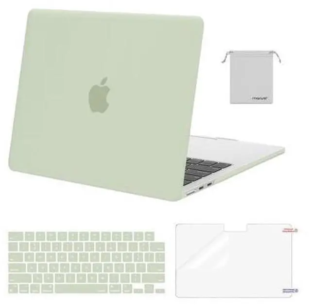 Main image of MOSISO Compatible with MacBook Air 13 inch Case 2025 2024 2023 2022 M4 A3240 M3 A3113 M2 A2681, Plastic Hard Shell&Keyboard Cover&Screen Film&Pouch for MacBook Air 13.6 inch Case, Sage Green