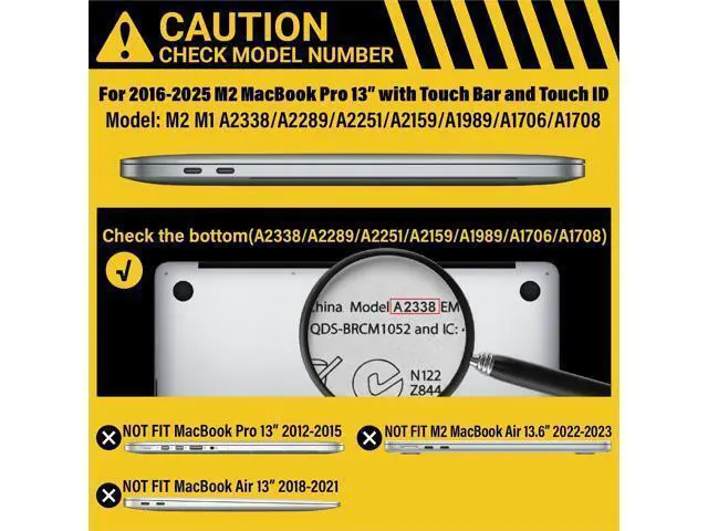 Alt view image 2 of 5 - IBENZER Compatible with 2025 2024 M2 MacBook Pro 13 Inch Case 2025-2016 M1 A2338 A2289 A2251 A2159 A1989 A1706 A1708, Hardshell Case&Keyboard Cover&Screen Film for MacPro 13, Rose Gold, T13MPK+2A