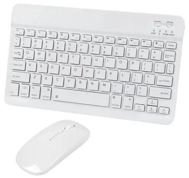 Main image of Bluetooth Wireless Keyboard and Mouse Combo,Ultra-Slim Ergonomic Small Rechargeable Bluetooth Keyboard Mouse Set for Apple iPad iPhone Samsung Tablet Phone Android PC Computer Mac Smartphone(White)