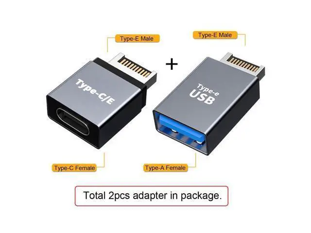 Alt view image 2 of 5 - xiwai 2pcs USB 3.1 Front Panel Header Male Type-E to Type-A & Type-C USB-C Motherboard Extension Data Adapter