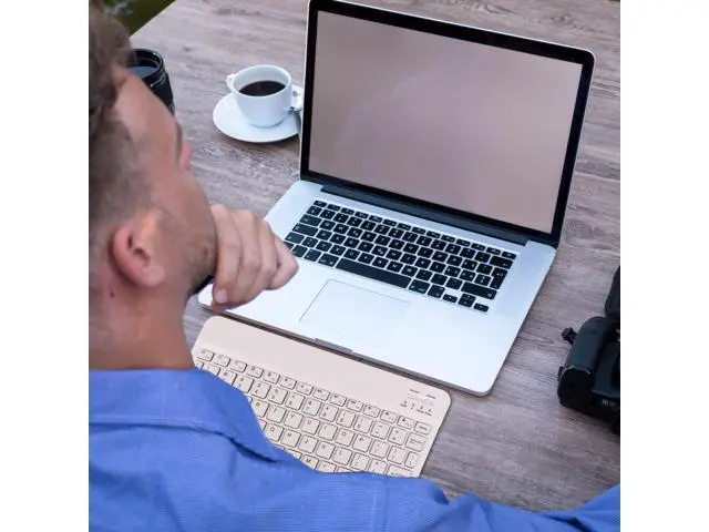 Alt view image 2 of 5 - Bluetooth Wireless Keyboard and Mouse Combo,Ultra-Slim Ergonomic Small Rechargeable Bluetooth Keyboard Mouse Set for Apple iPad iPhone Samsung Tablet Phone Android PC Computer Mac Smartphone(White)