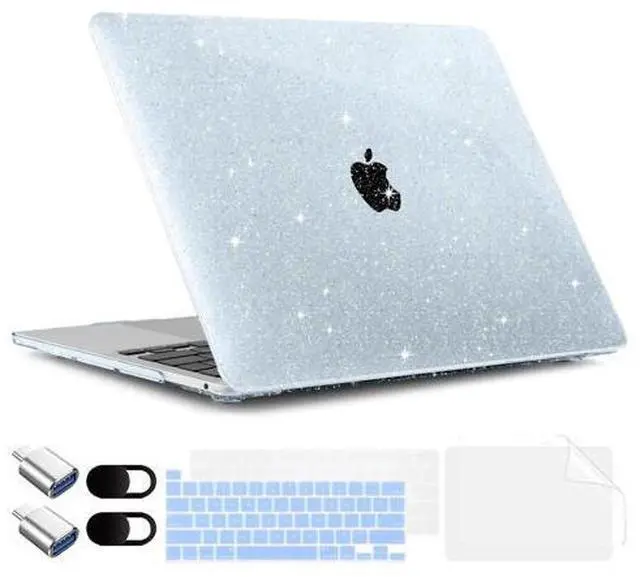 Main image of TWOLSKOO for MacBook Pro 13 inch Case 2023-2016 A2338 M2 M1 A2251 A2289 A2159 A1989 A1708 A1706, Bling Plastic Hard Shell with Keyboard Cover & Type C Adapter 2 Pack & Camera Cover, Star Blue