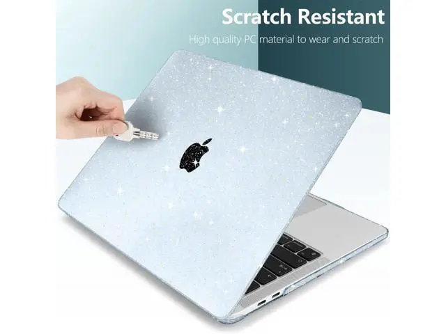 Alt view image 4 of 5 - TWOLSKOO for MacBook Pro 13 inch Case 2023-2016 A2338 M2 M1 A2251 A2289 A2159 A1989 A1708 A1706, Bling Plastic Hard Shell with Keyboard Cover & Type C Adapter 2 Pack & Camera Cover, Star Blue