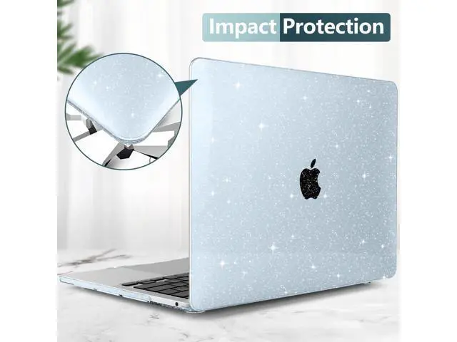 Alt view image 5 of 5 - TWOLSKOO for MacBook Pro 13 inch Case 2023-2016 A2338 M2 M1 A2251 A2289 A2159 A1989 A1708 A1706, Bling Plastic Hard Shell with Keyboard Cover & Type C Adapter 2 Pack & Camera Cover, Star Blue