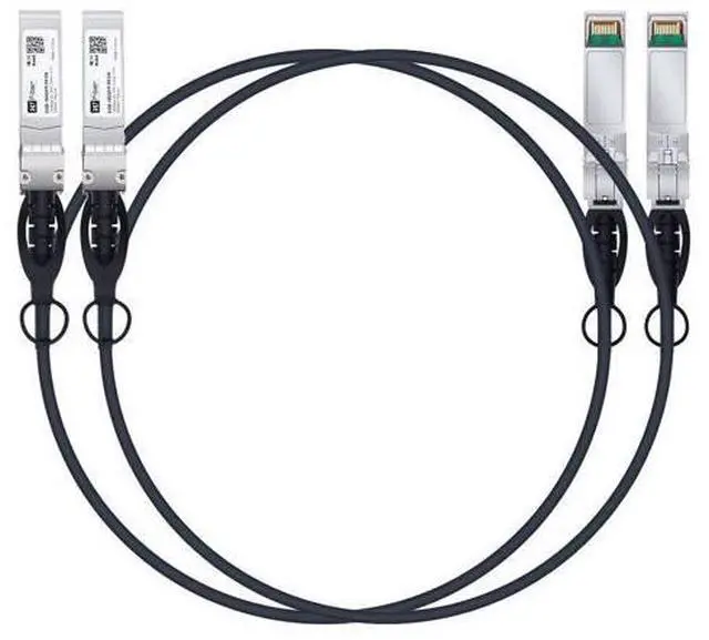 Main image of H!Fiber 2 Pack SFP+ Cable, 10G SFP+ DAC, 1M(3.3ft), Passive Direct Attach Copper Twinax Cable for Cisco SFP-H10GB-CU1M, Ubiquiti UniFi UC-DAC-SFP+, Meraki, Mikrotik, Intel, Fortinet, Netgear