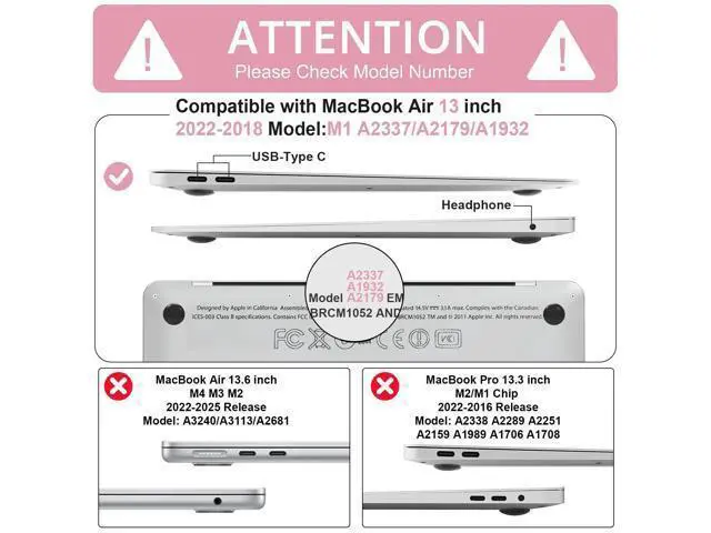 Alt view image 2 of 5 - B BELK Compatible with MacBook Air 13 inch Case 2022 2021 2020 2019 2018 Release A2337 M1 A2179 A1932 with Touch ID, Plastic Laptop Hard Shell Case + Keyboard Cover + Screen Protector, Rose Quartz