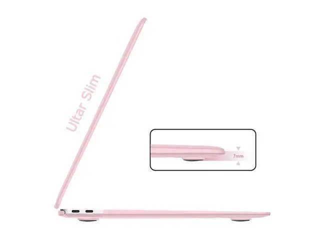 Alt view image 4 of 5 - B BELK Compatible with MacBook Air 13 inch Case 2022 2021 2020 2019 2018 Release A2337 M1 A2179 A1932 with Touch ID, Plastic Laptop Hard Shell Case + Keyboard Cover + Screen Protector, Rose Quartz