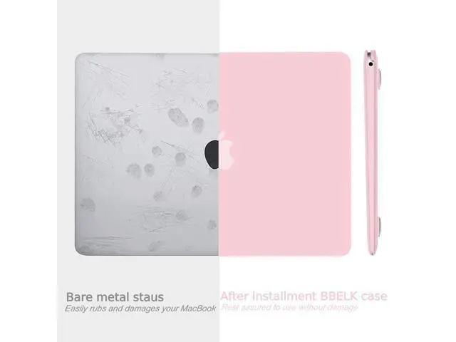 Alt view image 3 of 5 - B BELK Compatible with MacBook Air 13 inch Case 2022 2021 2020 2019 2018 Release A2337 M1 A2179 A1932 with Touch ID, Plastic Laptop Hard Shell Case + Keyboard Cover + Screen Protector, Rose Quartz