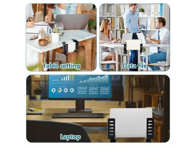 Alt view image 5 of 5 - QUYLIXX Desk Laptop Stand,No-Drill Desktop Mount,Hanging Holder for Desk - Clamp Storage for Laptops/Book/Keyboards/Headphone/Backpack Black