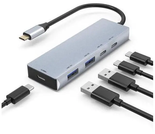 Main image of Leinsis USB 3.2 Hub 10Gbps, 2 USB-C 3.2 and 2 USB-A 3.2,PD 100W Fast Charging for MacBook Pro, MacBook Air, Acer Laptops, HP Laptops, iPad Pro More.(Frosted Silver)