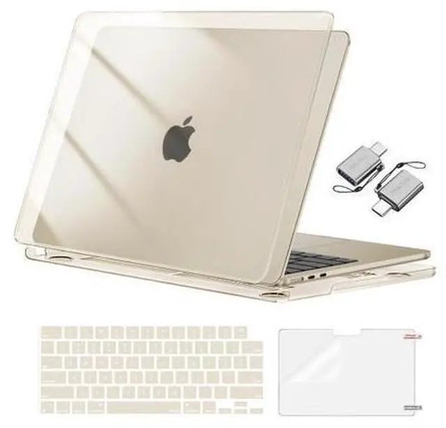 Main image of MOSISO Compatible with MacBook Air 13 inch Case 2025 2024 2023 2022 M4 A3240 M3 A3113 M2 A2681, Plastic Hard Shell&Keyboard Cover&Screen Film&Type C for MacBook Air 13.6 inch Case, Crystal Starlight