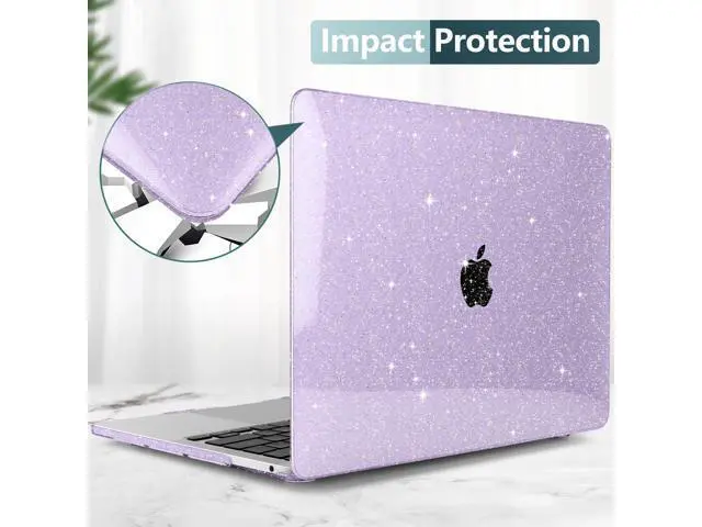 Alt view image 5 of 5 - DONGKE for MacBook Pro 13 inch Case 2023 2022 2021 2020 Release Model A2338 M2/M1 A2289 A2251 with Touch Bar & Touch ID, Glitter Bling Plastic Hard Shell Case & Keyboard Cover, Star Purple