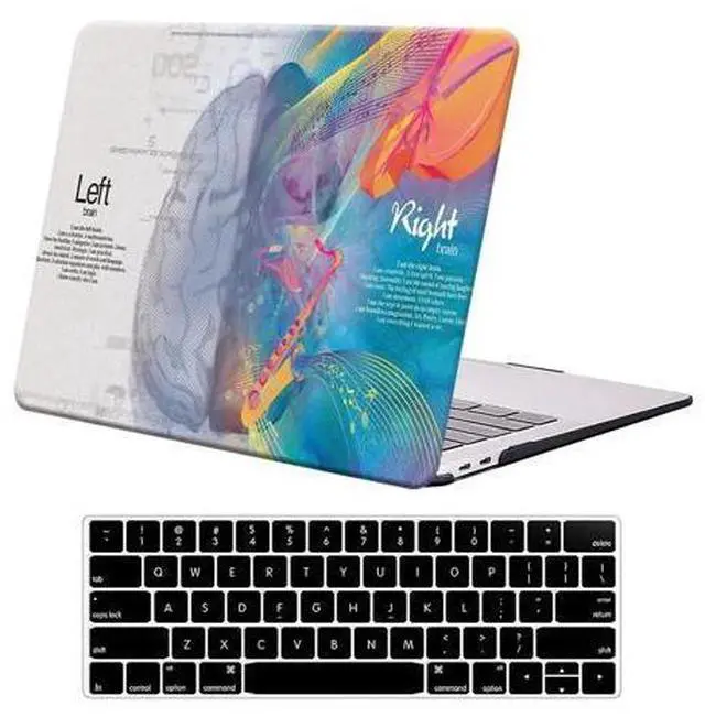 Main image of KEROM Compatible with MacBook Pro 13 inch Case 2022-2016 Release M2 M1 A2338 A2289 A2251 A2159 A1989 A1706 with Touch Bar, Plastic Hard Shell Case & Keyboard Cover, Left Right Brain