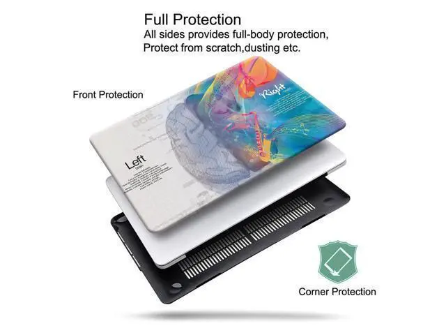 Alt view image 2 of 5 - KEROM Compatible with MacBook Pro 13 inch Case 2022-2016 Release M2 M1 A2338 A2289 A2251 A2159 A1989 A1706 with Touch Bar, Plastic Hard Shell Case & Keyboard Cover, Left Right Brain