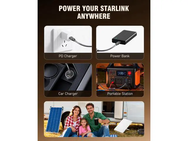 Alt view image 5 of 5 - Starlink Mini USB-C to DC Power Cable Smart PD Chip & 18AWG Copper Wire with Voltage & Current Display for Fast Troubleshooting, Waterproof Accessories for Home, RV & Outdoor Camping (3m/9.8ft)