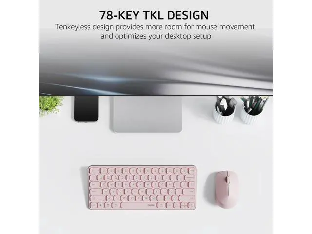 Alt view image 3 of 5 - Rapoo Multi-Device Keyboard and Mouse Combo, 2.4GHz/Bluetooth 5.0/4.0 Wireless Keyboard & Mouse Set for Windows/Mac/Linux/Chrome, Support 4 Devices, Low-Profile Silent Click, Battery Powered, P