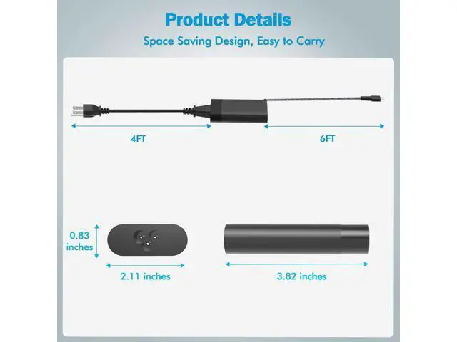 Alt view image 3 of 5 - Slim 65W USB C with USB AC Charger for HP Spectre x360 x2 Elite Elitebook 840 850 Envy x360 ProBook x360 Pavilion Split Chromebook x360 11 Laptop Power Adapter Cord