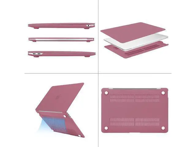 Alt view image 5 of 5 - MOSISO Compatible with MacBook Air 13 inch Case M1 Chip 2021-2018 Release A2337 A2179 A1932, Plastic Hard Shell&Keyboard Cover&Screen Film&Storage Bag for MacBook Air 13.3 inch Case, Tea Petal Pink