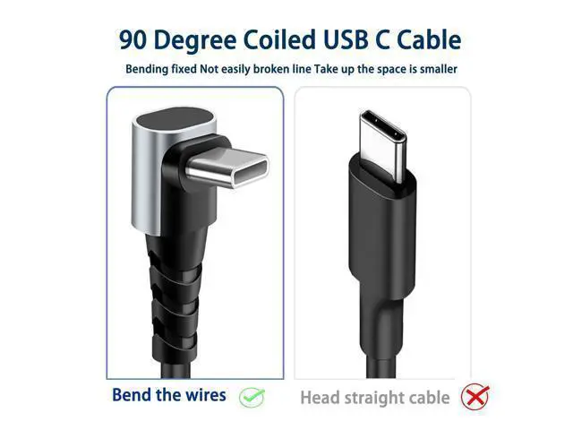 Alt view image 3 of 5 - Wuucor 60W 2Pack Coiled USB C to USB C Cable,90 Degree USB-C Cord for Car,Retractable Spring Spiral,Type-C Charger Cord with Data Sync i-Phone 16 15 Plus/Pro/Pro Max,Galaxy S24 S23 S22