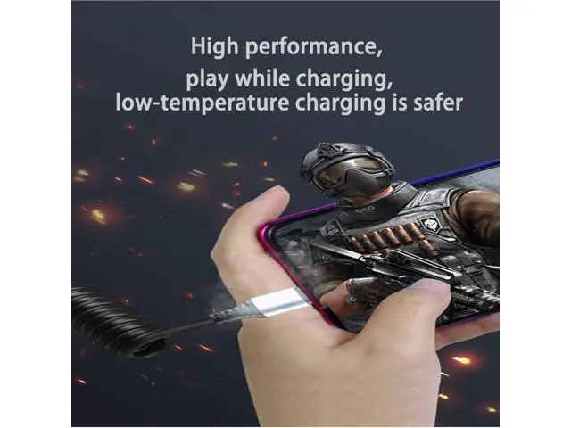 Alt view image 5 of 5 - Wuucor 60W 2Pack Coiled USB C to USB C Cable,90 Degree USB-C Cord for Car,Retractable Spring Spiral,Type-C Charger Cord with Data Sync i-Phone 16 15 Plus/Pro/Pro Max,Galaxy S24 S23 S22