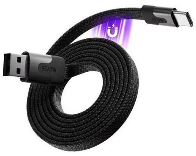 Main image of Statik MagStack USB to USB C Cable, Magnetic Anti Tangle Flat A to Type C Charger Fast Charging Cord, Magnetic Charging Cable, Compatible with iPhone 16 Pro Max, 15, Galaxy S24 Ultra, 27W 3FT/1M