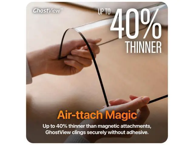 Alt view image 2 of 5 - GhostView Premium Air-ttach Ultra Thin Clear Screen Protector, Protect Against Keyboard Imprint, Fingerprint, Smudge and Scratch, Non-Magnetic, Compatible with 2021+ MacBook Pro 14", M5/M4/M3/M2/M1 Pr