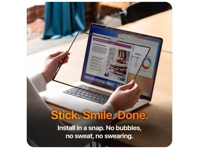 Alt view image 4 of 5 - GhostView Premium Air-ttach Ultra Thin Clear Screen Protector, Protect Against Keyboard Imprint, Fingerprint, Smudge and Scratch, Non-Magnetic, Compatible with 2021+ MacBook Pro 14", M5/M4/M3/M2/M1 Pr