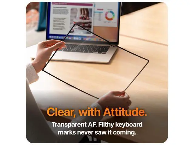 Alt view image 3 of 5 - GhostView Premium Air-ttach Ultra Thin Clear Screen Protector, Protect Against Keyboard Imprint, Fingerprint, Smudge and Scratch, Non-Magnetic, Compatible with 2021+ MacBook Pro 14", M5/M4/M3/M2/M1 Pr