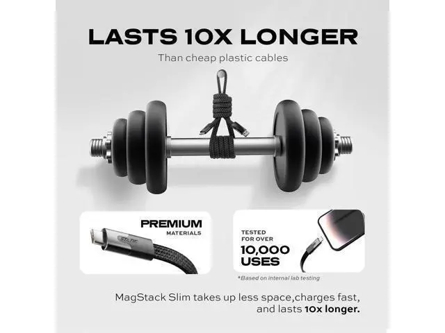 Alt view image 5 of 5 - Statik MagStack USB to USB C Cable, Magnetic Anti Tangle Flat A to Type C Charger Fast Charging Cord, Magnetic Charging Cable, Compatible with iPhone 16 Pro Max, 15, Galaxy S24 Ultra, 27W 3FT/1M