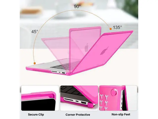 Alt view image 4 of 5 - MOSISO Compatible with MacBook Pro 16 inch Case 2025-2021 M4 M3 M2 M1 A3403 A3186 A2991 A2780 A2485, Soft TPU Bumper Anti-Scratch&Anti-Fingerprint Hard Shell Case&Keyboard Film&Type C, Rose Red