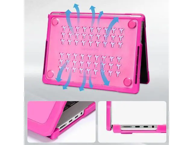 Alt view image 5 of 5 - MOSISO Compatible with MacBook Pro 16 inch Case 2025-2021 M4 M3 M2 M1 A3403 A3186 A2991 A2780 A2485, Soft TPU Bumper Anti-Scratch&Anti-Fingerprint Hard Shell Case&Keyboard Film&Type C, Rose Red