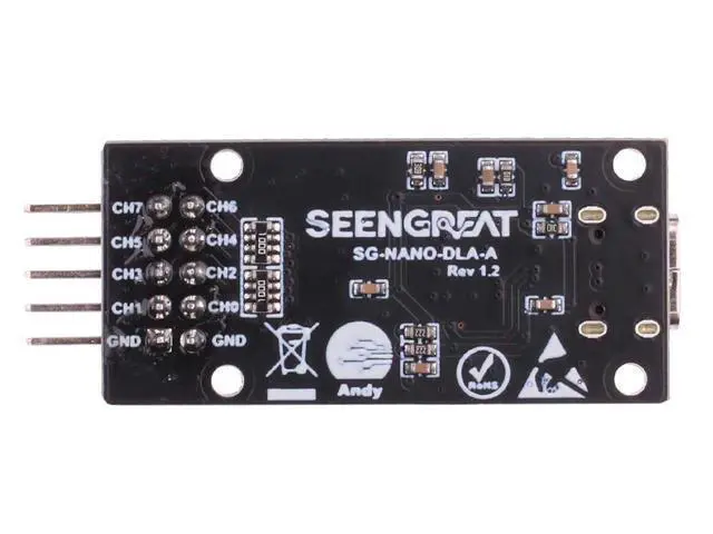Alt view image 4 of 5 - Xicoolee 8-Ch Mini USB Logic Analyzer Base on CY7C68013A Chip with Sigrok PulseView Compatible with Windows/Linux/Mac